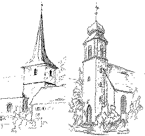 Kirchen Unternbibert und Rügland als Grafik