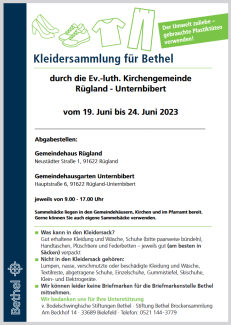 Kleidersammlung für Bethel 2023